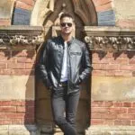 Thomas Black Biker Leather Jacket - Image 3