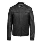 Thomas Black Biker Leather Jacket - Image 4