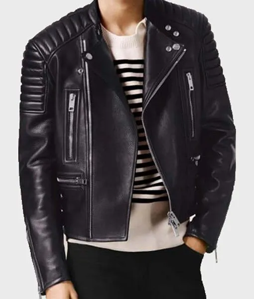 Mens-Asymmetrical-Black-Bikers-Padded-Jacket.jpg Sean Men’s Asymmetrical Black Bikers Padded Jacket - Image 1
