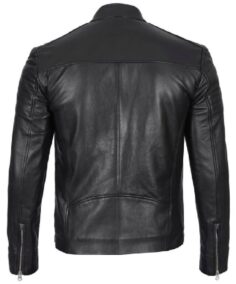 Shop The Mens Classic Black Leather Cafe Racer Jacket - Trendy Leather Jackets