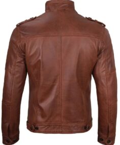 Shop The Mens Cognac Brown Leather Biker Jacket - Trendy Leather Jackets