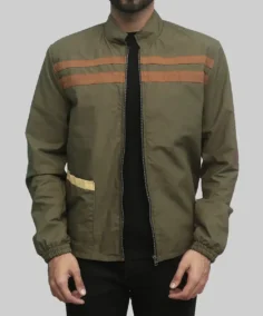 Men’s Green Cotton Miller Jacket Side