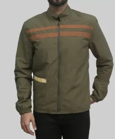 Men’s Green Cotton Miller Jacket Front - Trendy Leather Jackets