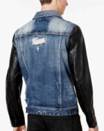 Men’s Jean Jacket With Leather Sleeves - Image 2