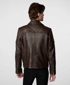 Shop The Men’s Brown Quilted Leather Biker Jacket - Trendy Leather Jackets
