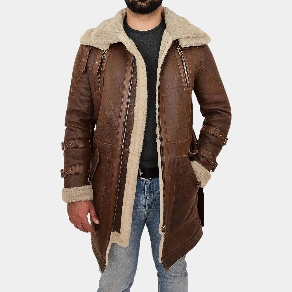 Xr:d:daf0Aldhvfo:29,J:1322215978800613000,T:23111713 Men’s Zolo Brown Leather Parka Jacket - Image 1