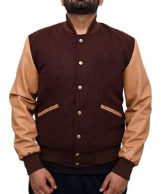 Men’s Stylish Brown Varsity Jacket