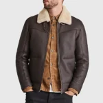 Miller Men’s Brown B-3 Bomber Leather Jacket - Image 2