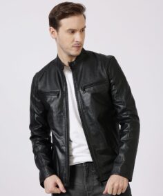 George Black Moto Leather Jacket - Trendy Leather Jackets