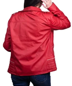 Shop The Women’s Red Leather Biker Jacket