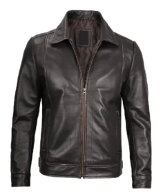 Shop The Mens Casual Dark Brown Leather Jacket - Trendy Leather Jackets