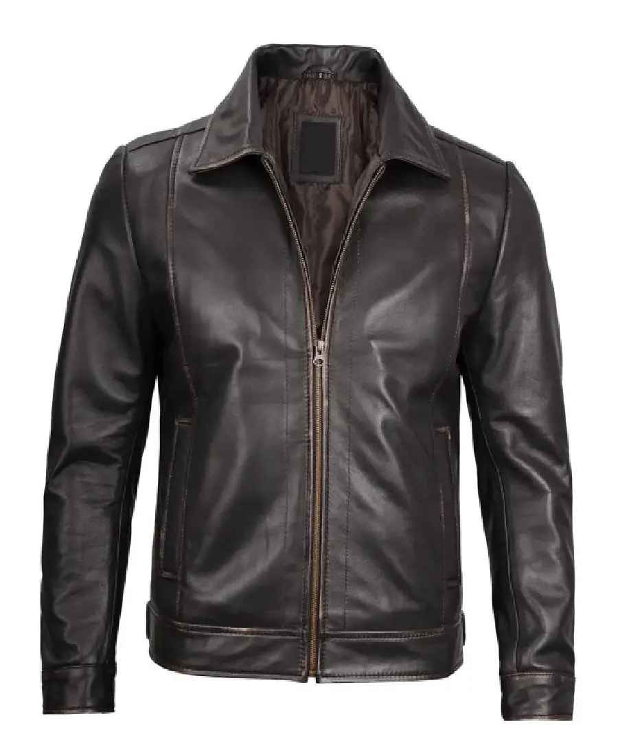 Shop The Mens Casual Dark Brown Leather Jacket Shop The Mens Casual Dark Brown Leather Jacket - Trendy Leather Jackets