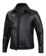 Shop The Mens Black Harrington Cowhide Leather Jacket - Trendy Leather Jackets