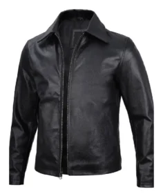Shop The Mens Black Harrington Cowhide Leather Jacket - Trendy Leather Jackets