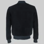 Noah Mens Navy Blue Suede Bomber Jacket - Image 4