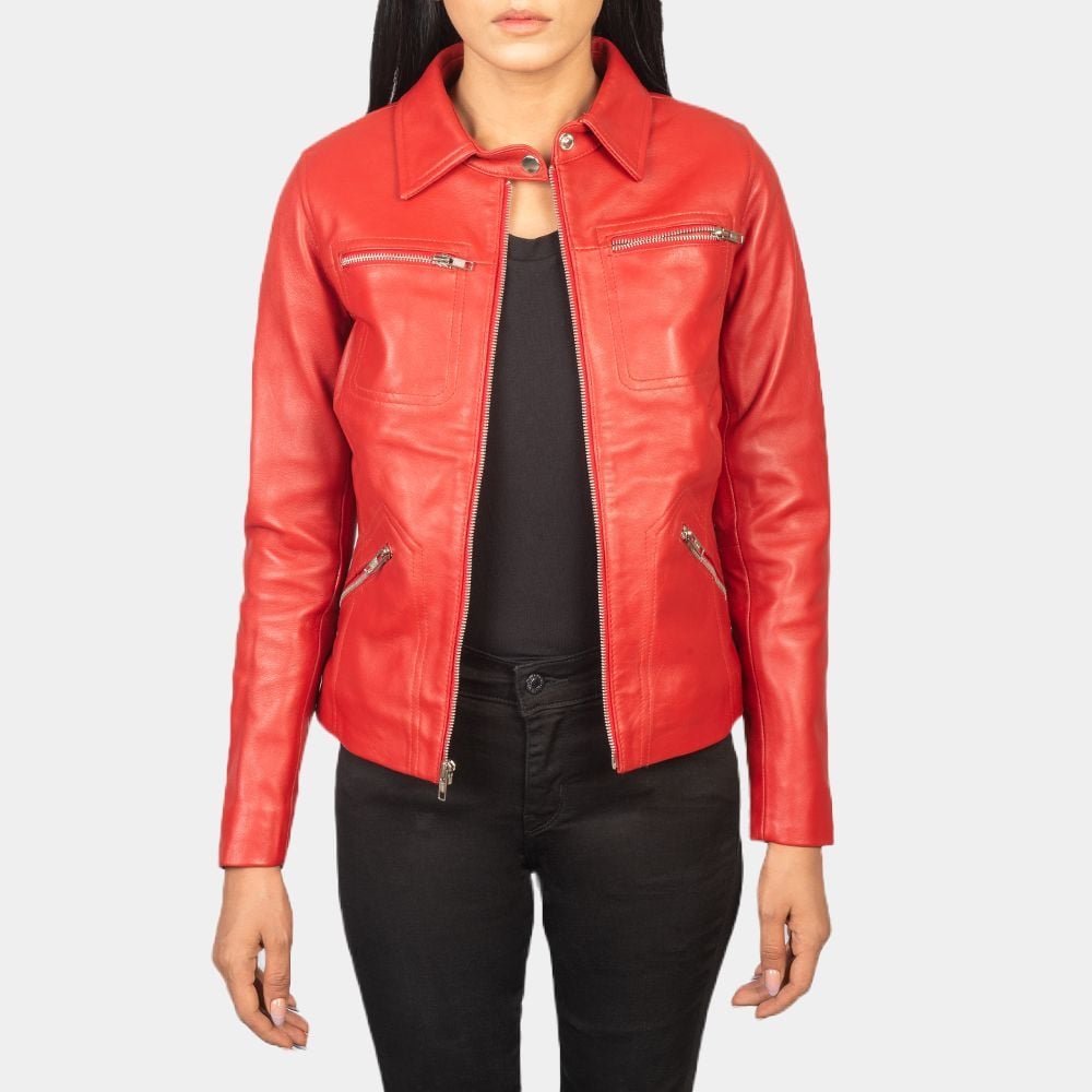Once-Upon-A-Time-Emma-Swan-Red-Leather-Biker-Jacket-Front-View-1.Jpg Emma Swan Red Jacket - Image 1