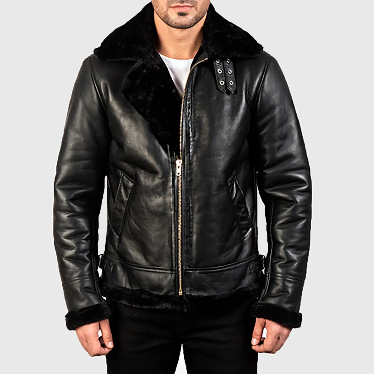 Orban-Mens-Black-B-3-Bomber-Leather-Jacket-2.Webp Orban Men’s Black B-3 Bomber Leather Jacket - Image 1