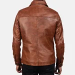 Parker Men’s Brown Distressed Leather Jacket - Image 3