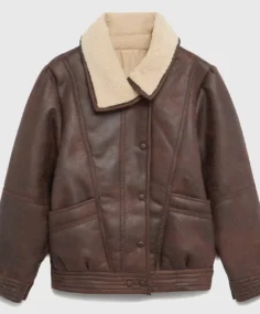 Women’s Distressed Brown Aviator Leather Jacket