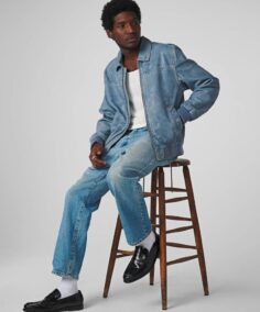 Shop The Nash Denim Bomber Leather Jacket - Trendy Leather Jackets