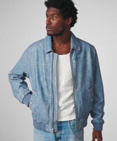 Nash Denim Bomber Leather Jacket - Trendy Leather Jackets