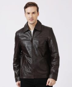 Henry Dark Brown Retro Leather Jacket