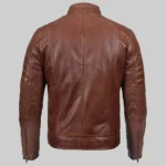 Ronny Brown Moto Leather Biker Jacket - Image 4