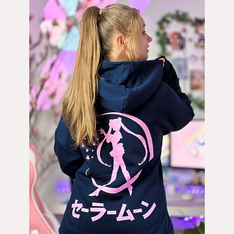 Sailor-Moon-Black-Hoodie-1.Webp Sailor Moon Pullover Hoodie - Image 1