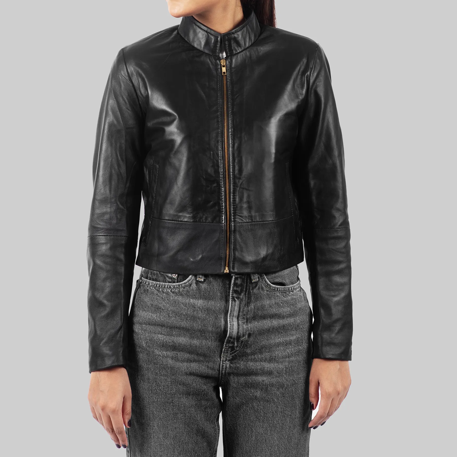 Sharon-Womens-Black-Leather-Jacket-3.Webp Sharon Women’s Black Leather Jacket - Image 1