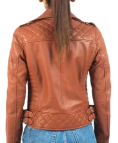 Shop The Women’s Brown Leather Biker Jacket - Trendy Leather Jackets