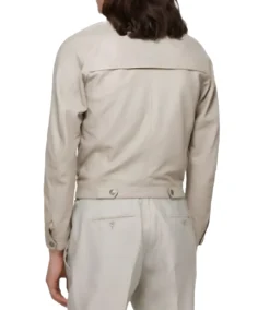 Shop The Men’s Cream Simple Leather Jacket