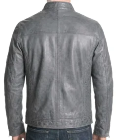 Shop The Men’s Grey Leather Motorcycle Jacket