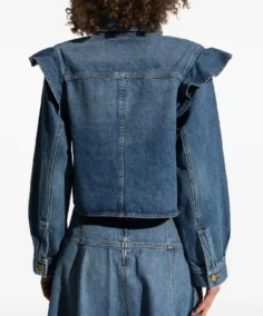 Shop The Ulla Johnson Ruffle-Detail Denim Shirt - Trendy Leather Jackets