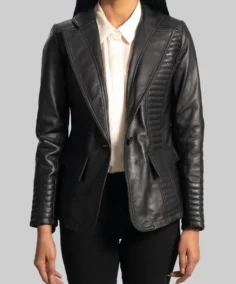 Black Women Leather Blazer - Trendy Leather Jackets