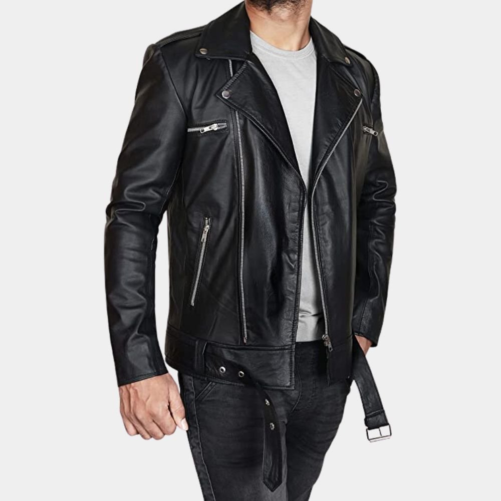 Twd-Negan-Leather-Biker-Jacket-Aka-The-Walking-Dead-Superstar-Negan-Double-Rider-Jacket-Right-View-1.Jpg Black Men Biker Leather Jacket - Image 1