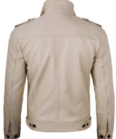 Shop The Men's Tavares Beige Biker Jacket - Trendy Leather Jackets