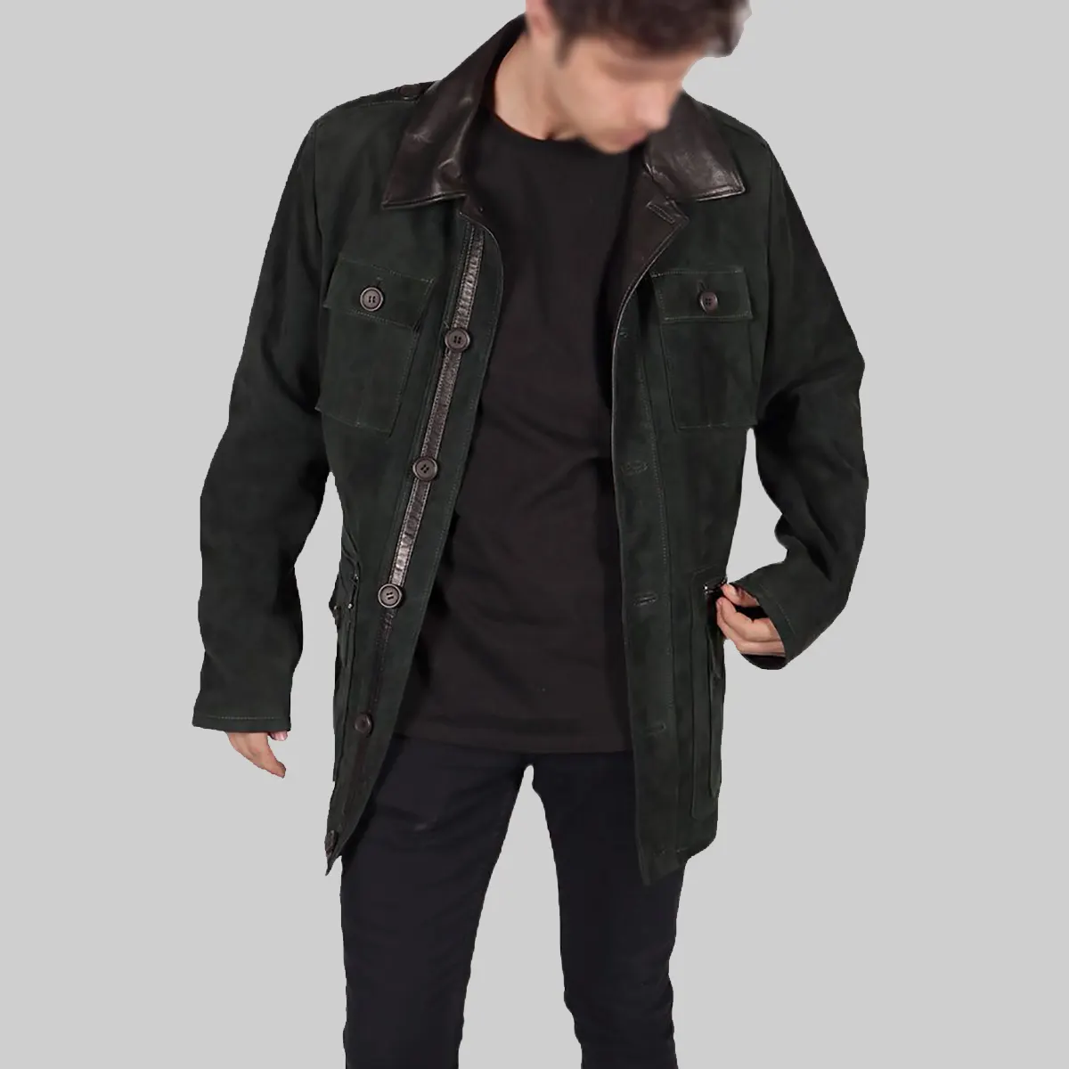 Tom-Mens-Green-Suede-Leather-Jacket-1.Webp Tom Mens Green Suede Leather Jacket - Image 1