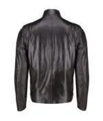 Bascom Biker Style Coffee Brown Leather Jacket For Men - Image 4