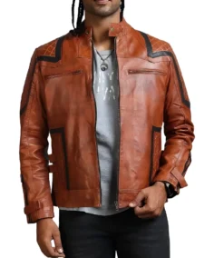 Vintage Brown Biker Jacket