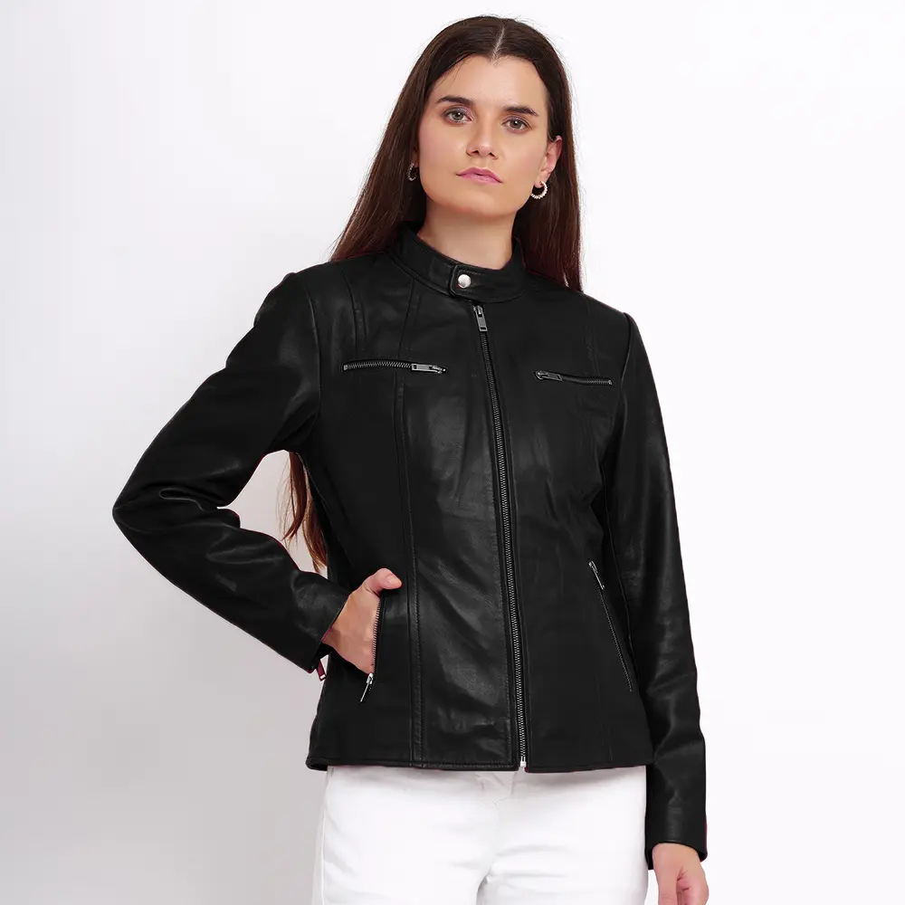 Women'S Black Racer Leather Jacket Women'S Black Racer Leather Jacket