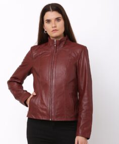 Women's Reilly Classic Maroon Leather Jacket - Trendy Leather Jackets