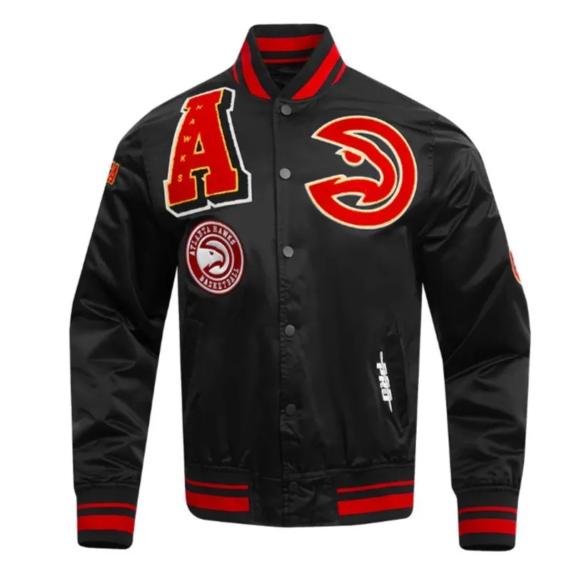 Atlanta-Hawks-Mashup-Jacket.jpg Atlanta Hawks Mashup Classic Rib Satin Jacket - Image 1