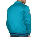 Charlotte Hornets Stitch Applique Teal Satin Jacket - Image 2