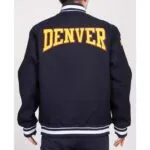 Denver Nuggets Crest Emblem Navy Varsity Wool Jacket - Image 2