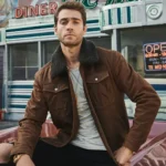 Men’s Outdoor Shearling Leather Jacket In Motorcycle style - Image 2