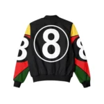 Vintage 8 ball Pool Jacket | Black and White Parachute Bomber Jacket - Image 2