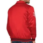 Houston Rockets Stitch Applique Red Satin Jacket - Image 2