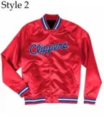 LA Clippers Bomber Red Jacket - Image 2