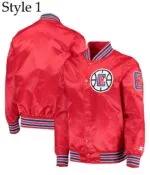 LA Clippers Bomber Red Jacket - Image 5
