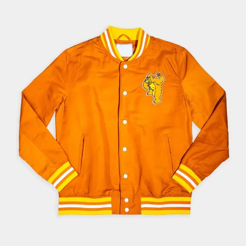 Montana-Grizzlies-Orange-Bomber-Jacket.jpg Montana Grizzlies Throwback Grizz Bomber Jacket - Image 1